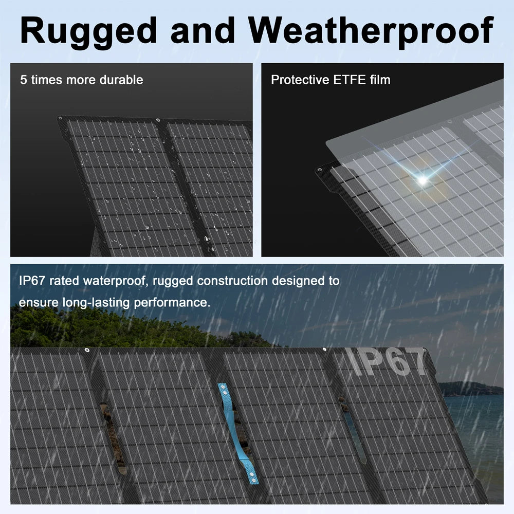 60W Portable Foldable Solar Panel Kit | Waterproof IP67 Solar Charger