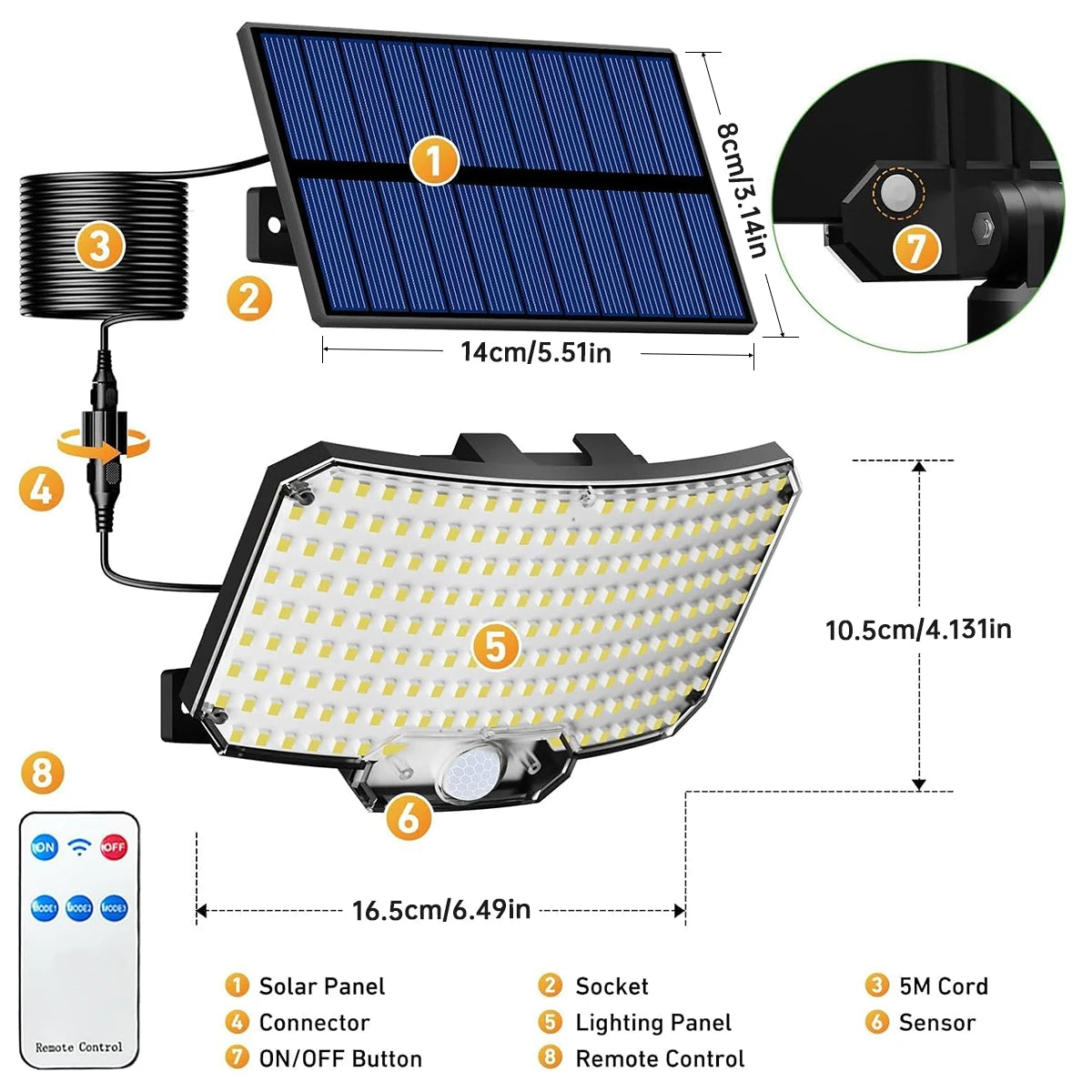 Outdoor Solar Lights | 234 LED Motion Sensor Flood Lights | IP65 Waterproof