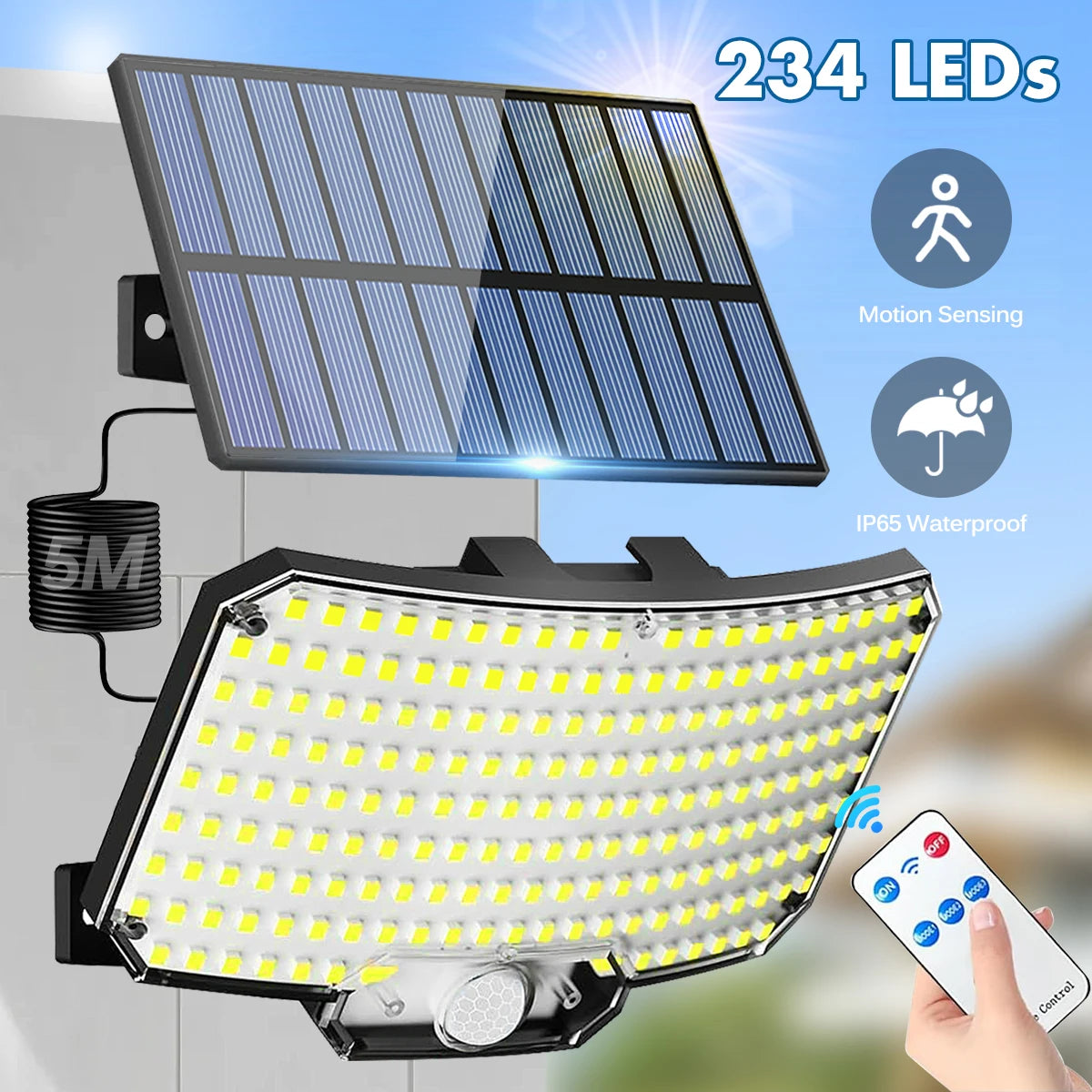 Outdoor Solar Lights | 234 LED Motion Sensor Flood Lights | IP65 Waterproof