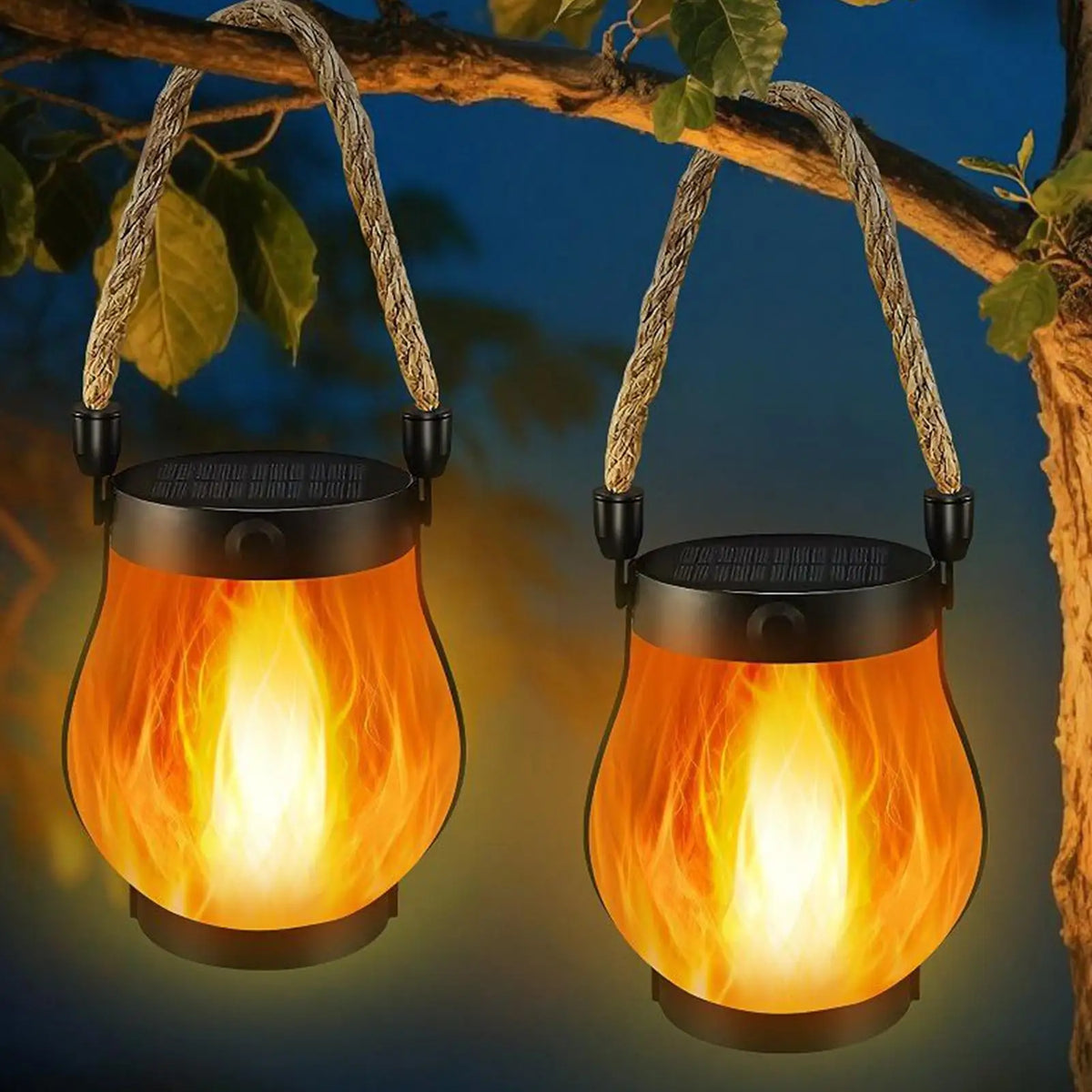 Dancing Flame Solar Lantern Lights