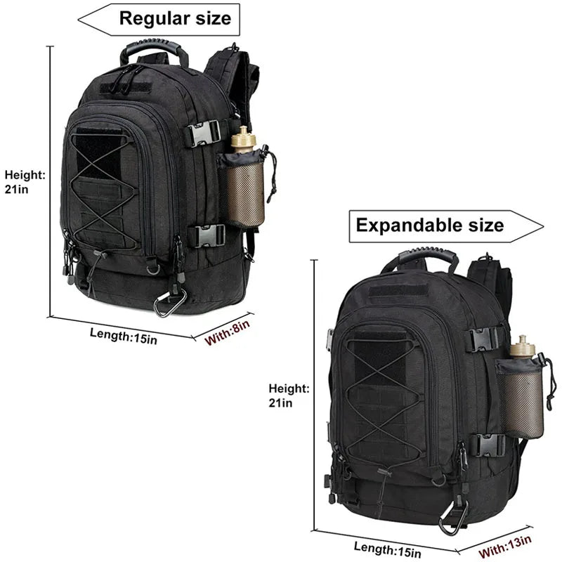 60L Military Tactical Blackout Backpack