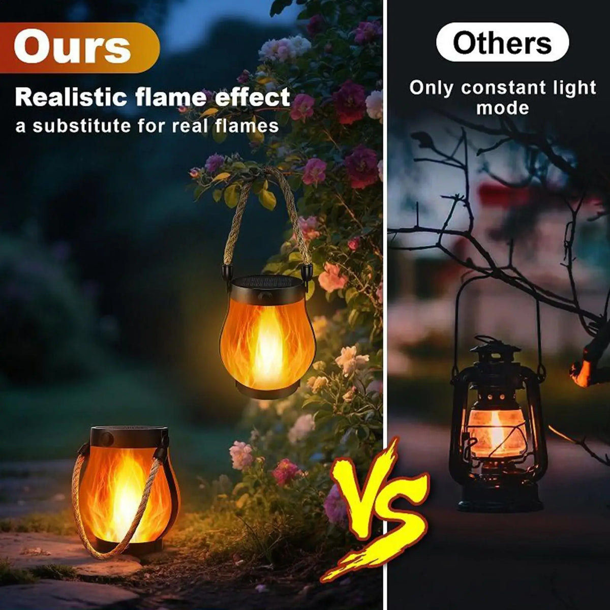 Dancing Flame Solar Lantern Lights