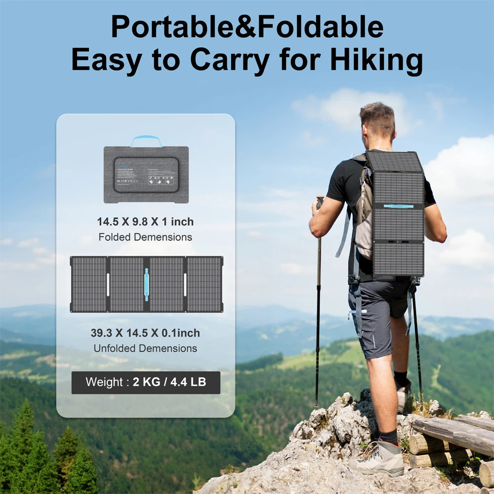 60W Portable Foldable Solar Panel Kit | Waterproof IP67 Solar Charger